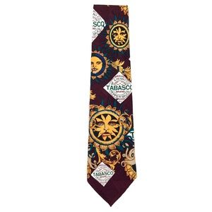 Tabasco Pepper Sauce 100% Silk Tie Sun Faces